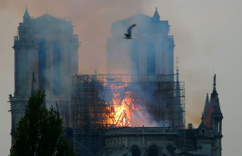 FILE PHOTO: Fire at Notre Dame Cathedral in Paris