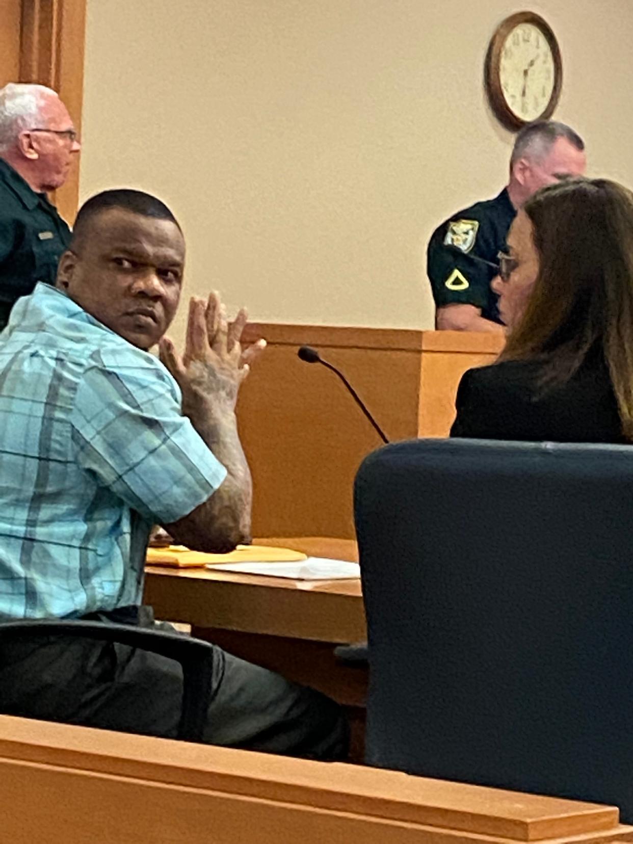 Woodrow M. Butler, one of six men charged with raping a 14-year-old girl who had run away from a children’s shelter in Ocala, is shown in court Thursday. He was found guilty.