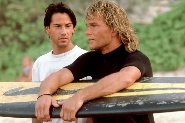 Everett Collection Keanu Reeves and Patrick Swayze in 'Point Break'