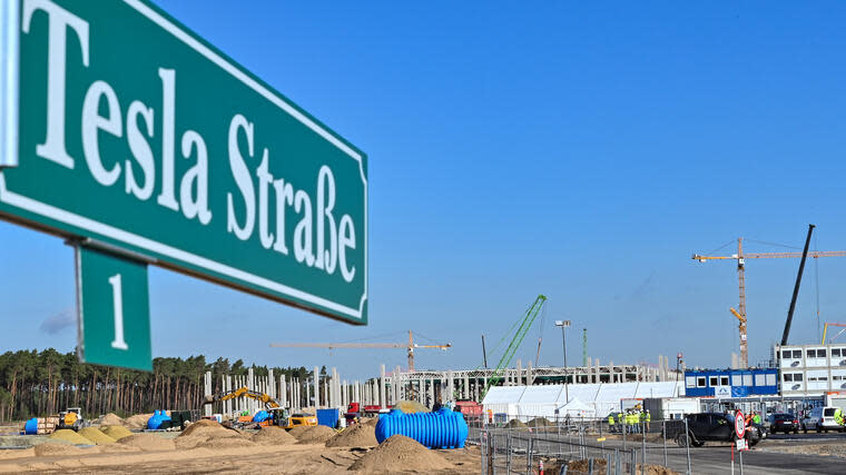 Baustelle der Tesla Gigafactory in Grünheide Anfang September 2020. Foto: dpa