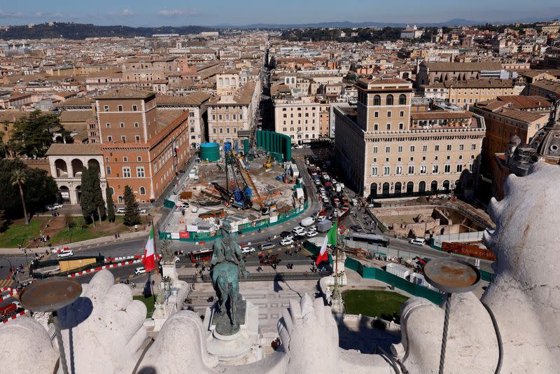 FILE PHOTO: View of a construction site in Rome