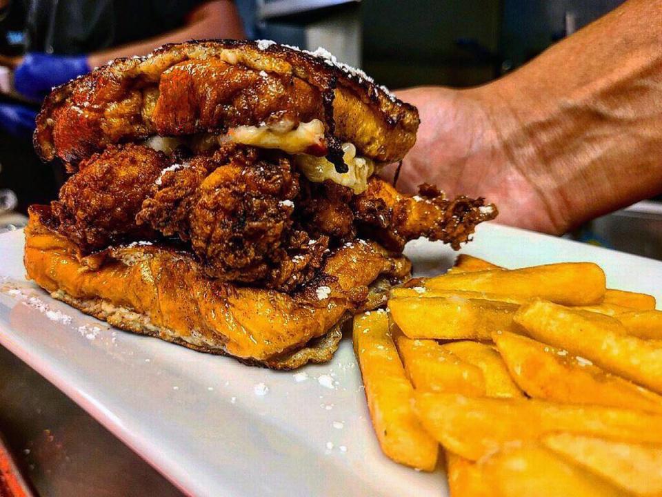 This is the “Fried and Confused” dish at Toasted restaurant in Columbus, Georgia.