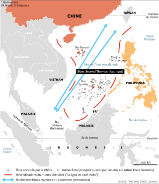 Regain de tensions en mer de Chine méridionale entre les Philippines et la Chine autour du banc Second Thomas.. COURRIER INTERNATIONAL, “THE WALL STREET JOURNAL”