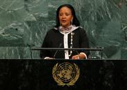 FILE PHOTO: Kenya Foreign Minister Mohamed prepares to address the 72nd United Nations General Assembly at U.N. headquarters in New York