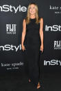 <p>The ultimate queen of the LBD, Aniston arrived to present her longtime hair stylist, Chris McMillan with an award. </p>