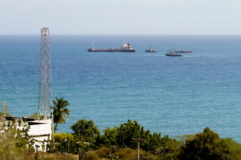 A tanker travels off the coast of Venezuela, where authorities insist its oil sector would keep going regardless of whether the United States imposes sanctions (Gustavo GRANADO)