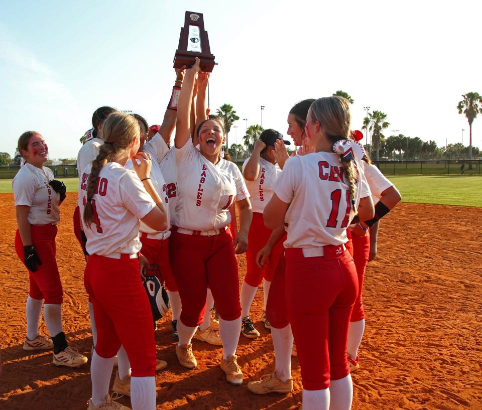 Centennial High School hosts Treasure Coast High School in the District 11-7A softball game on Wednesday, May 3, 2023, in Port St. Lucie. 