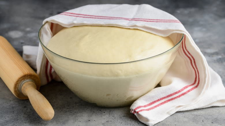 yeast dough in bowl