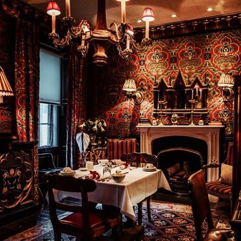 <p>For a romantic weekend away, book a room at this Gothic escape by Edinburgh’s famous castle. The antithesis of bland, minimalist hotel decor, all nine suites are low-lit, sexy, theatrical dens with lashings of red and gold, four-poster beds, tapestries, tassels, stag antlers and oak-panelled bathrooms (you get the picture). There’s also a famous restaurant set in a collection of historic buildings at the castle gates, where you eat by candle-lit in the elegant dining room or in the Secret Garden room which has a hand-painted ceiling and secluded terrace. Count Dracula would rate it 5 on Tripadvisor. </p><p><strong>Stay</strong>: From £395pn (book directly online and you’ll receive a free bottle of bubbly on arrival)</p><p><a class="link " href="https://www.thewitchery.com/stay" rel="nofollow noopener" target="_blank" data-ylk="slk:BOOK NOW;elm:context_link;itc:0;sec:content-canvas">BOOK NOW </a></p><p><a href="https://www.instagram.com/p/CBEPWSGj-92/" rel="nofollow noopener" target="_blank" data-ylk="slk:See the original post on Instagram;elm:context_link;itc:0;sec:content-canvas" class="link ">See the original post on Instagram</a></p>