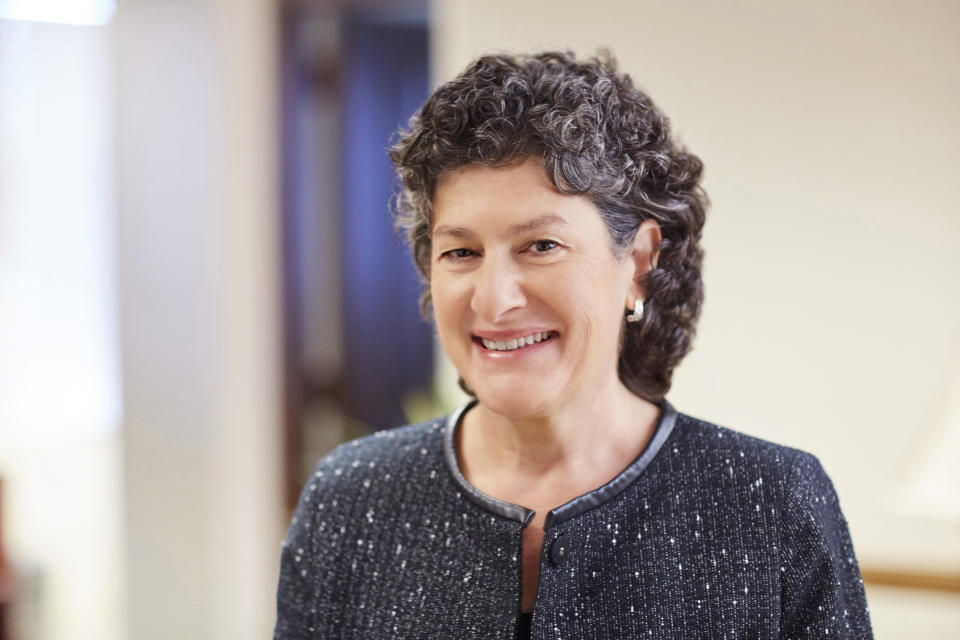 In this 2016 photo provided by the Catholic Health Association, Sister Mary Haddad, president and chief executive officer of the Catholic Health Association of the United States, poses for a portrait at the CHA office in Washington. Its network of hospitals, health centers and long-term care facilities is the nation’s largest group of nonprofit health providers. (Catholic Health Association via AP)