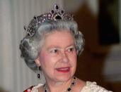 <p>Queen Elizabeth's father gave her sapphire jewels (originally purchased by George VI ) as a wedding gift in 1947, and she had a matching <a href="http://royalcentral.co.uk/uk/thequeen/blue-sapphire-year-the-queens-sapphire-parure-77700" rel="nofollow noopener" target="_blank" data-ylk="slk:tiara;elm:context_link;itc:0;sec:content-canvas" class="link ">tiara</a> made in the 60s. Because clearly she simply didn't have enough tiaras and needed another, don't question it.</p>
