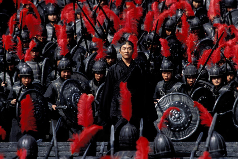 Jet Li standing among soldiers