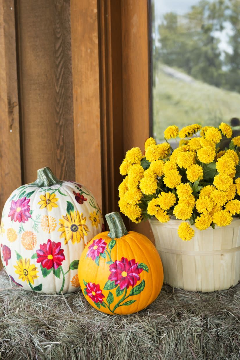 Colorful Floral Pumpkins