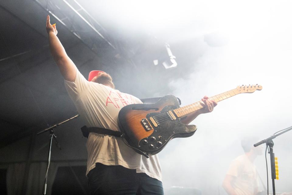 Diarrhea Planet performs on the first day of Bonnaroo near Manchester, Tenn., on Thursday, June 15, 2023.