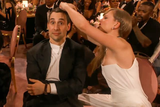 <p>CBS</p> Jack Antonoff and Taylor Swift