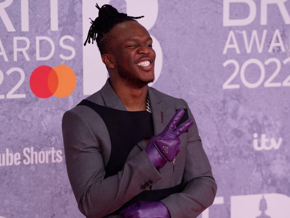 KSI at the 2022 BRIT Awards (AFP via Getty Images)