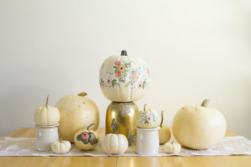 Wrapping Paper Floral Pumpkins