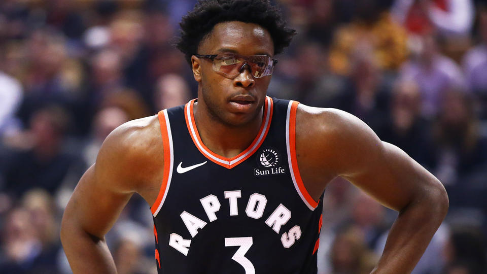 OG Anunoby's fantasy value has been dropping, due to the improved play of teammate Rondae Hollis-Jefferson. (Photo by Vaughn Ridley/Getty Images)