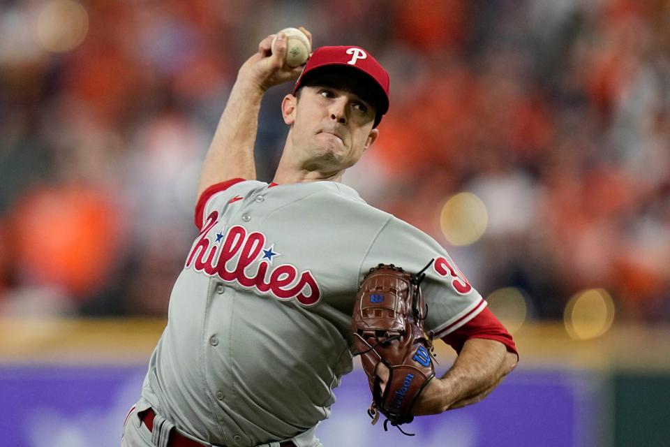 Philadelphia Phillies pitcher David Robertson earned the save in Game 1 of the World Series.