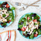 <p>In this healthy copycat of a takeout salad favorite we combine precooked (or leftover) chicken and poppy seed dressing with fresh greens, strawberries and goat cheese for an easy throw-together meal that's ready in 10 minutes.</p>