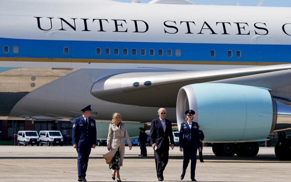 Joe Biden exits Air Force One