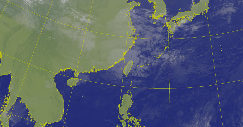 今（14日）東北季風減弱，氣溫稍回升。（圖取自中央氣象署網站）