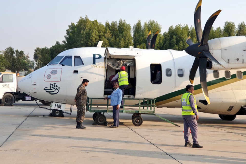 The PIA door opened just after touch down: Twitter/Fahmida Iqbal Khan