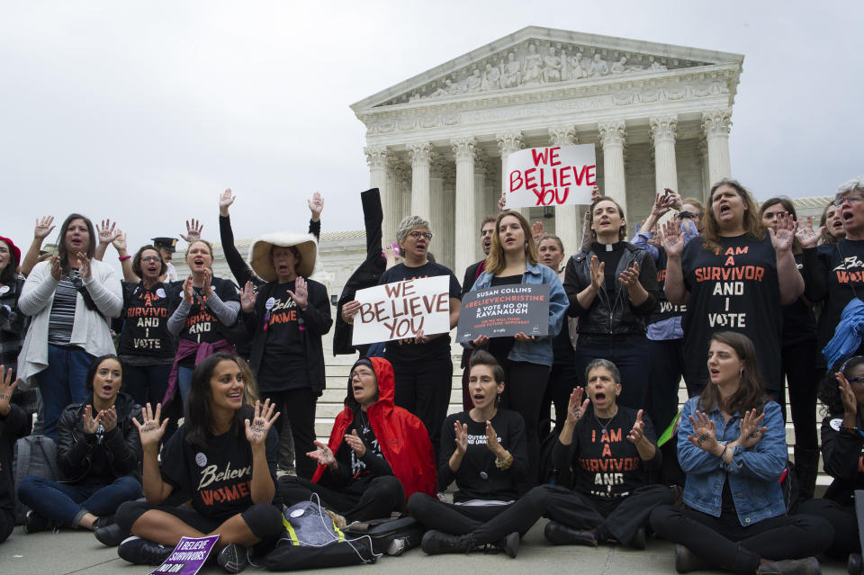 Protesters speak out as Kavanaugh hearing begins