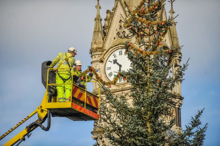 Leicester City Council's Christmas tree has been branded a 'disgrace'