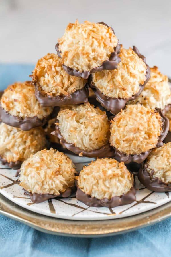 Chocolate-Dipped Coconut Macaroons