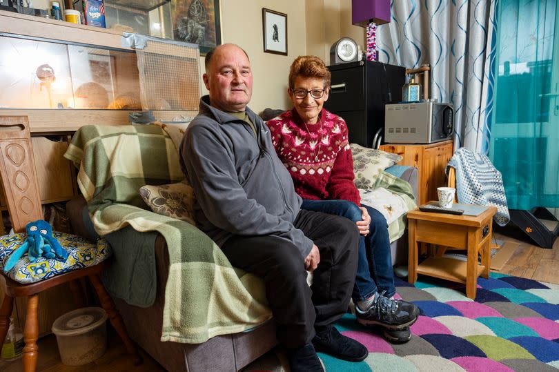 Katie Coyne, 60, and husband Richard, 64, said the wapping bill from British Gas is beyond a joke -Credit:SWNS