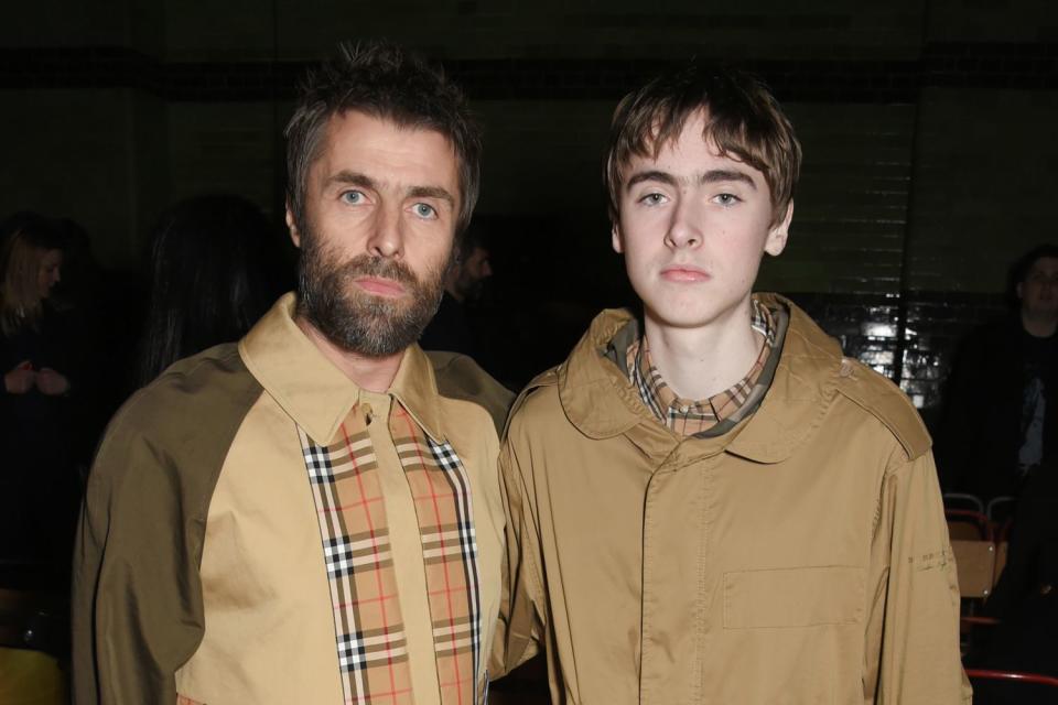 <p>David M. Benett/Dave Benett/Getty</p> Liam and Gene Gallagher at the Burberry February 2018 show during London Fashion Week at Dimco Buildings on Feb. 17, 2018 in London.