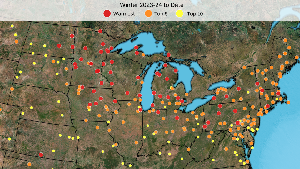 One of the warmest winters on record is ongoing for cities across a large portion of the northern US, according to data from the Southeast Regional Climate Center. - CNN Weather