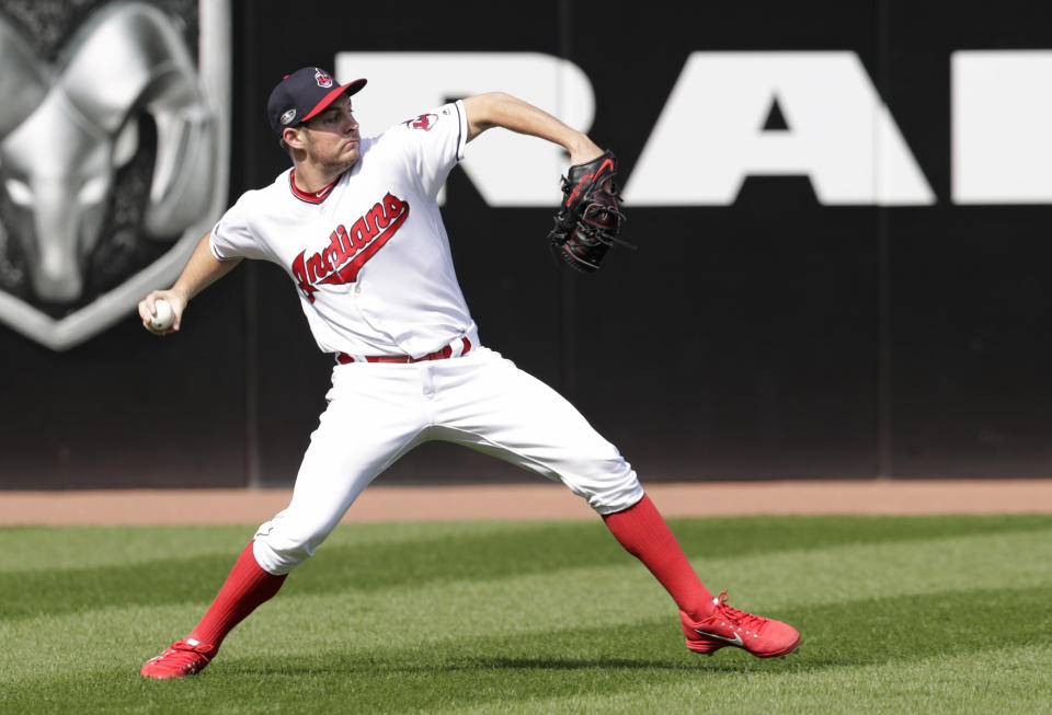 A Texas State student said she has been repeatedly harassed by Indians pitcher Trevor Bauer and his Twitter followers on the social media platform. (AP/Tony Dejak)