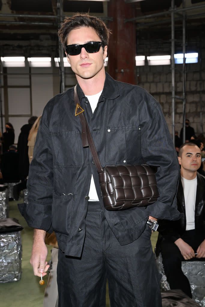 milan, italy february 26 jacob elordi arrives at bottega veneta fashion show fallwinter 20222023 at palazzo fedele on february 26, 2022 in milan, italy photo by daniele venturelligetty images for bottega veneta