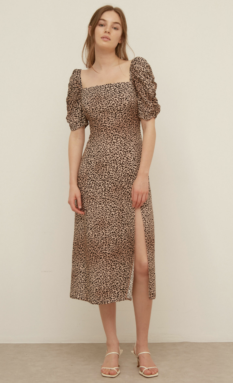 Leopard Print Midi Tea Dress (Nobody's Child/M&S)