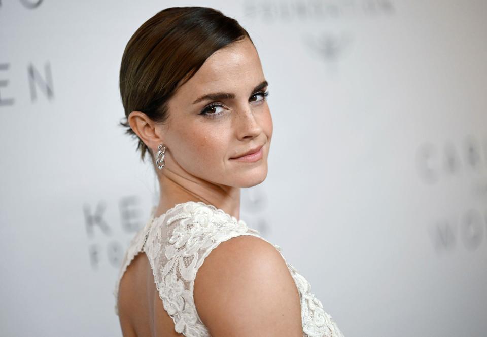 Emma Watson attends the Kering Foundation's Caring For Women Dinner at The Pool on Thursday, Sept. 15, 2022, in New York. (Photo by Evan Agostini/Invision/AP)