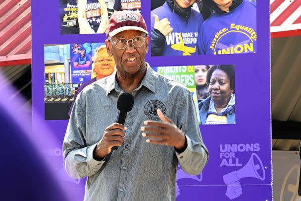 PHOTO: Rep. Donald McEachin joins Virginia SEIU members and workers from across industries demand good union jobs, investments in care for working families, and a democracy that works for all at a roundtable and rally, Sept. 17, 2022, in Richmond, Va. (Shannon Finney/Getty Images for SEIU)