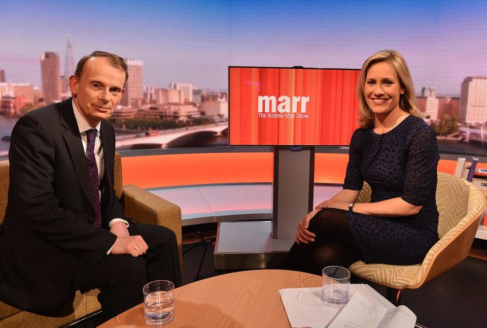 Andrew Marr and host Sophie Raworth in 2013 (PA)