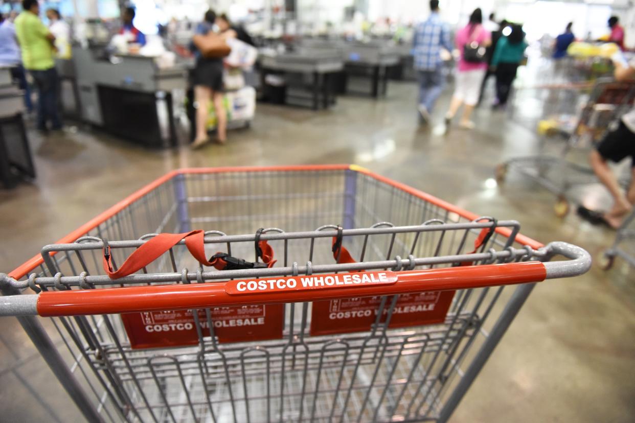 Costco cart in checkout area