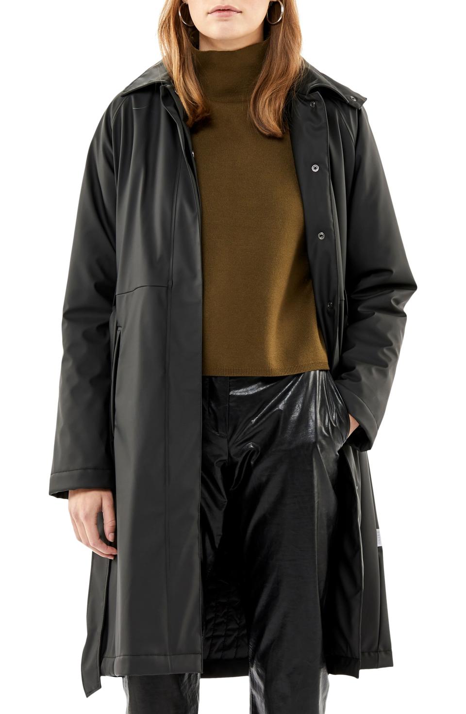 1) Waterproof Trench Coat with Detectable Hood