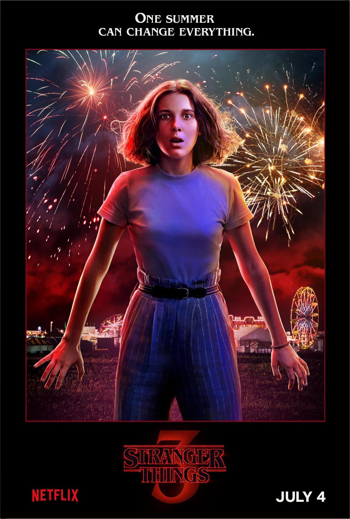 debuts Stranger character Things the 3\' and posters premiere from scene