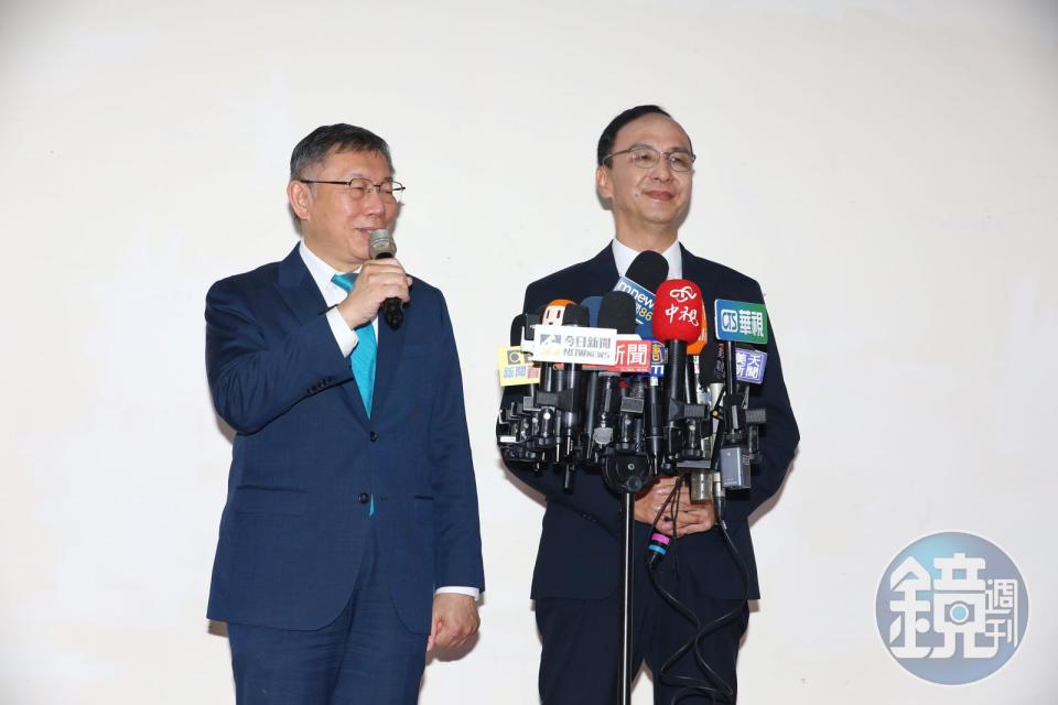 藍白2黨主席今終於見面談協商合作，會後發表4點聲明，表示會在立委席次上互相支援、讓席次最大化。