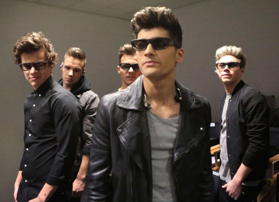 Still from One Direction This Is Us movie of band members wearing sunglasses