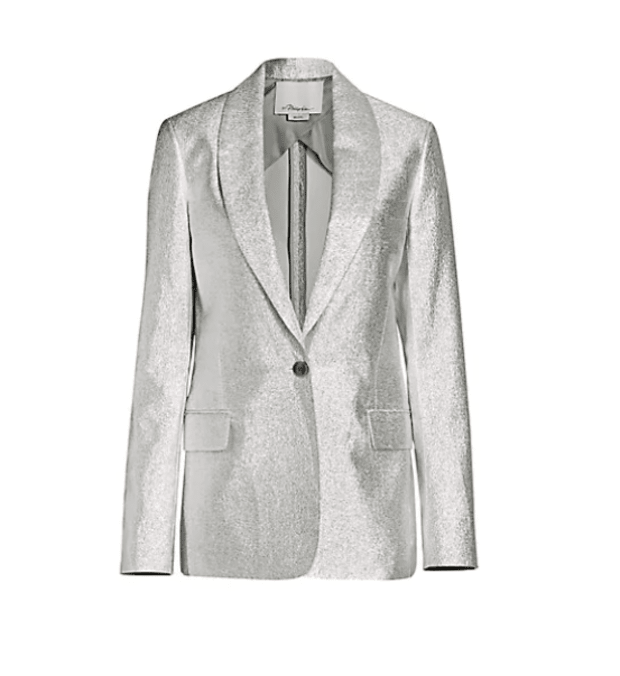 <p>3.1 Phillip Lim Metallic Lame Shawl Lapel Blazer, $995, <a href="https://rstyle.me/+siC1Zg_z1JFzKr0cFQwnUQ" rel="nofollow noopener" target="_blank" data-ylk="slk:available here;elm:context_link;itc:0;sec:content-canvas" class="link ">available here</a> (sizes US 0-12)</p>