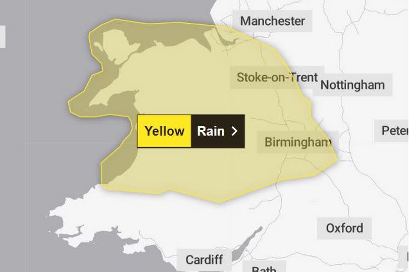 Coventry and Warwickshire is included  in the list of areas covered by the ten hour yellow rain warning today (May 16)