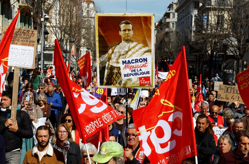 Tenth day of national strike and protest in France against the pension reform