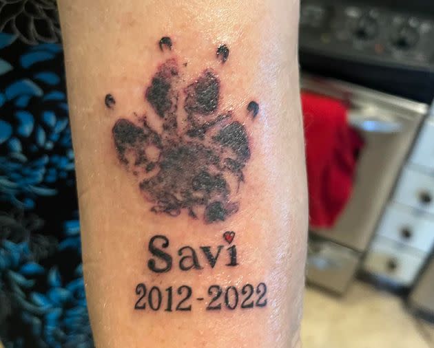 The tattoo the author got for her late dog. (Photo: Courtesy of Marcia Kester Doyle)