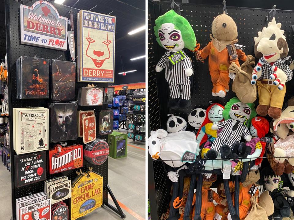 Collectibles and home decor at Spirit Halloween's flagship store.