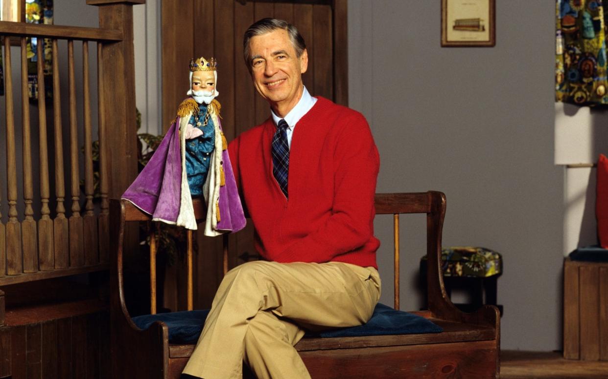 Fred Rogers on the set of Mister Rogers' Neighborhood - Corbis Entertainment